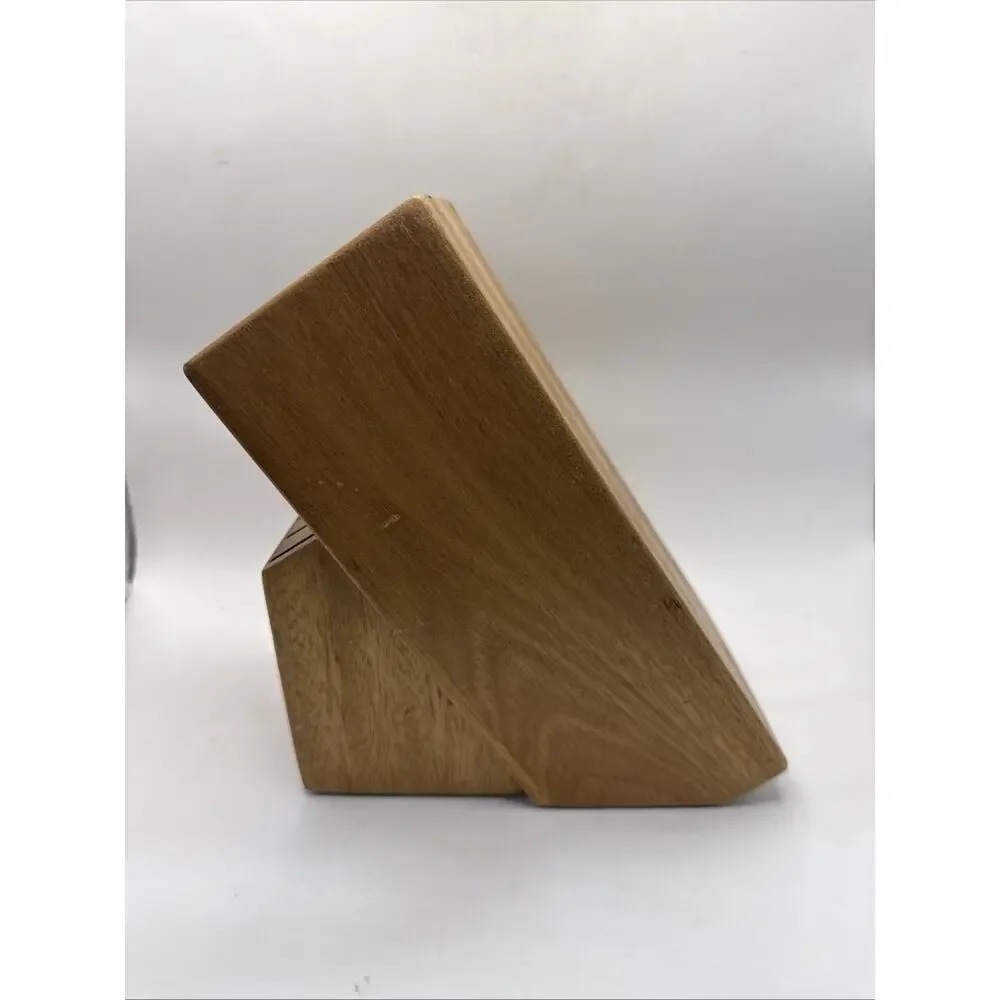Wooden Knife Block 14 Slot Storage Countertop Organization Sharpener *